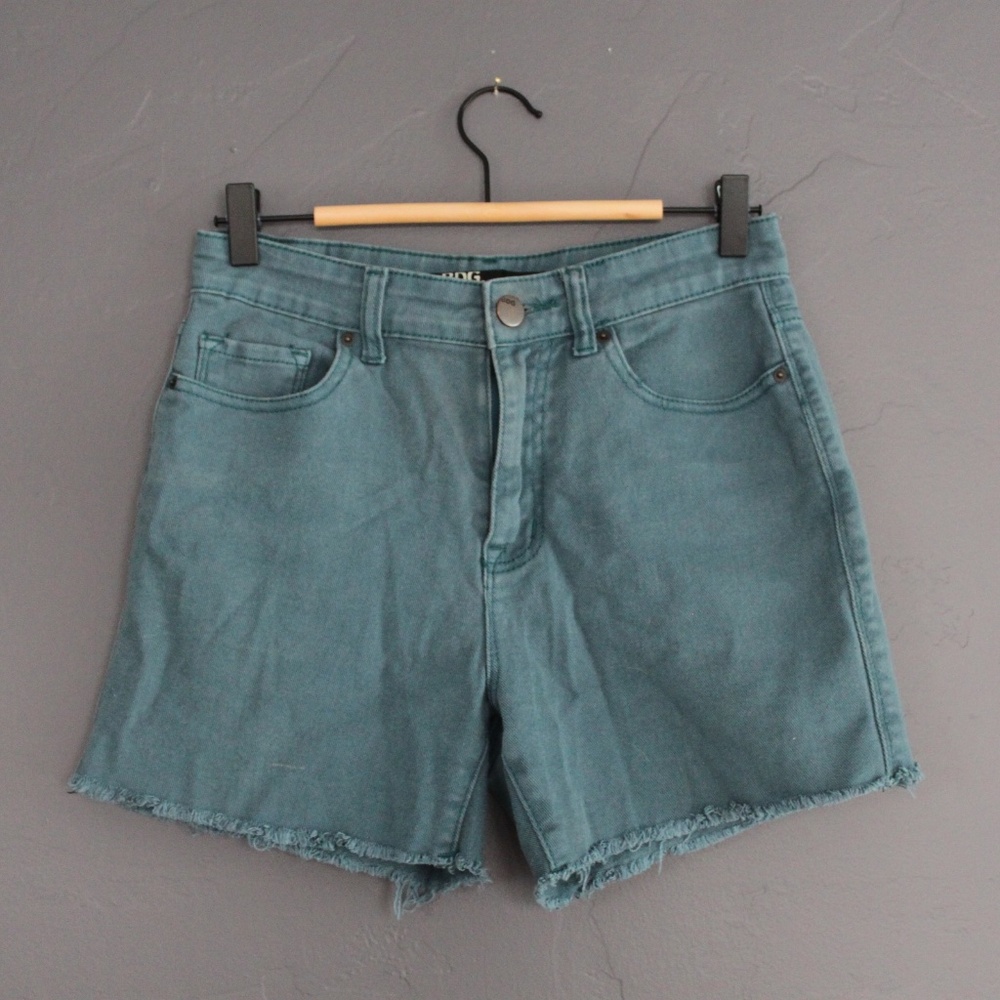 Blue denim cutoffs